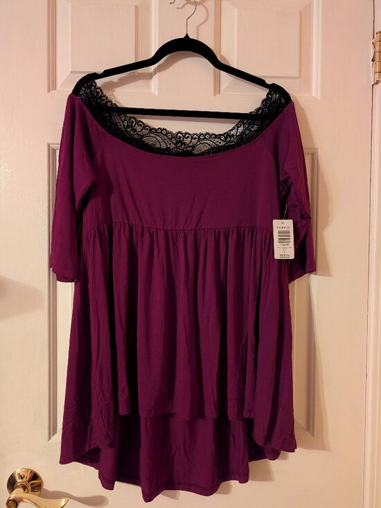 Torrid Tops - Torrid Off shoulder Baby doll Top ~ 0/L